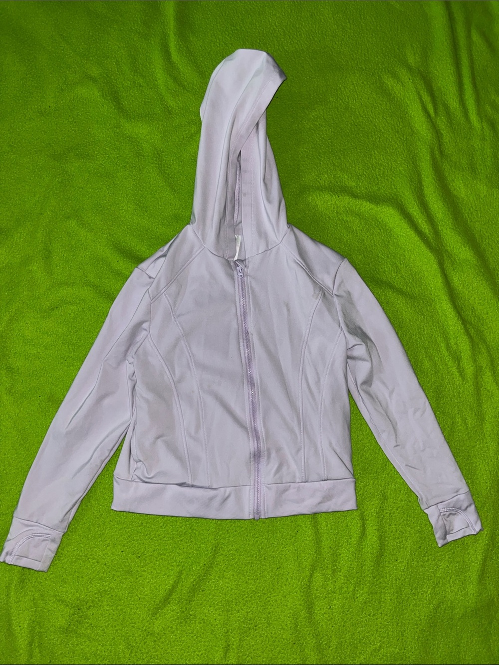 Girls' Light Lavender Hooded Zip Jacket - Soft Active Layer